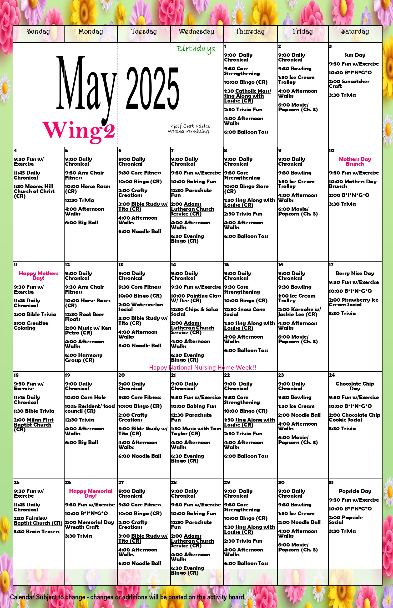 May final calender 2025 wing 2