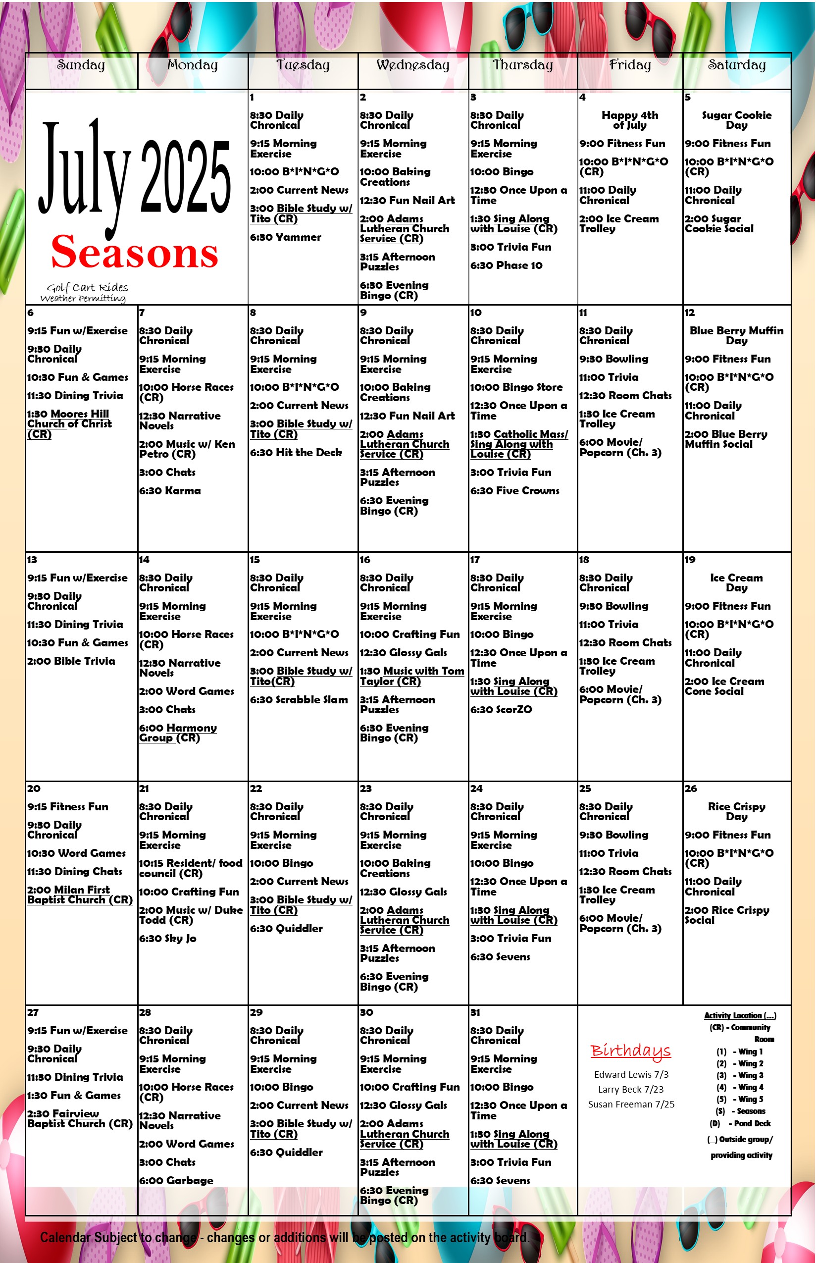 July seasons 2025