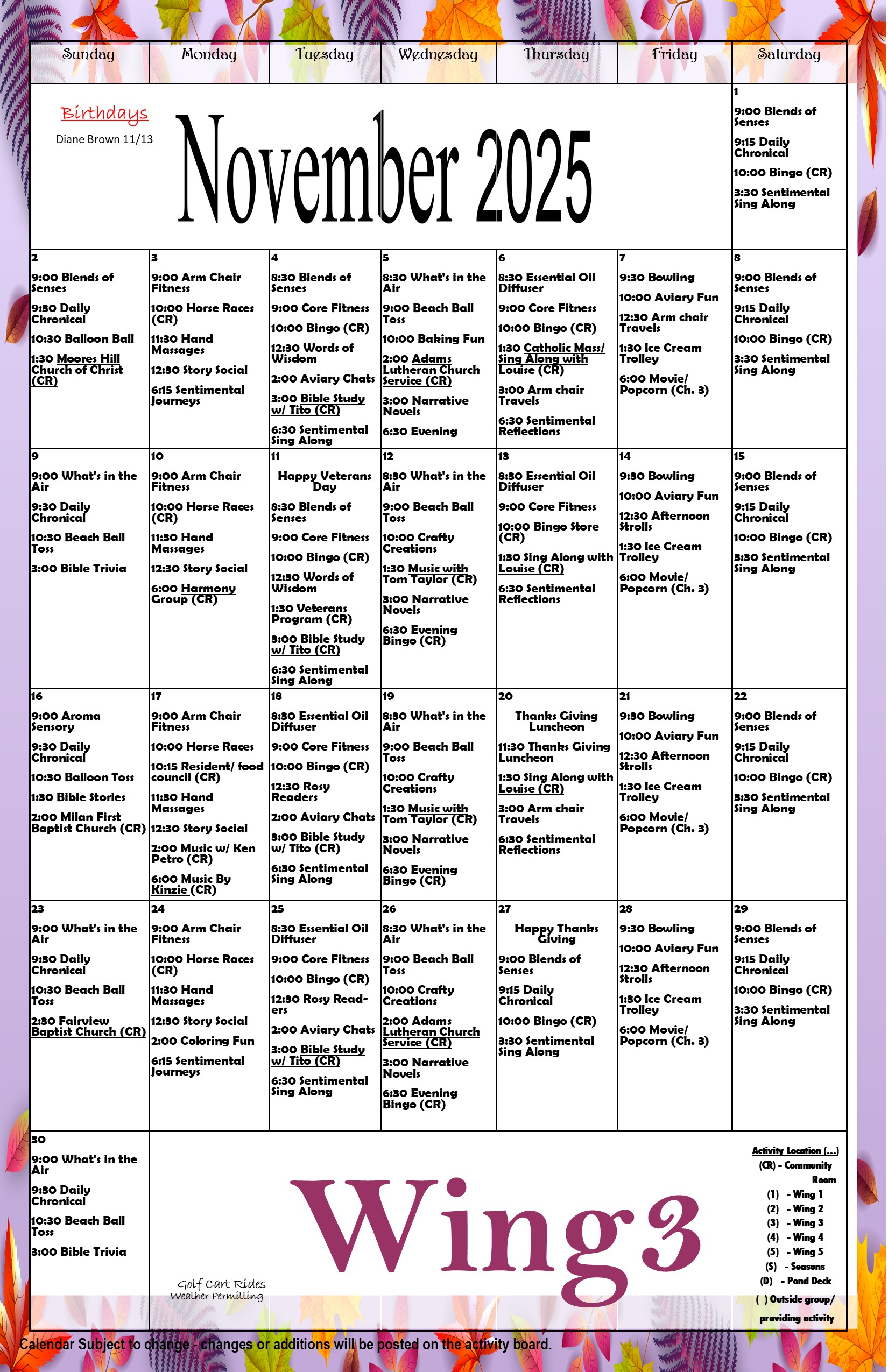 November wing 3 2025